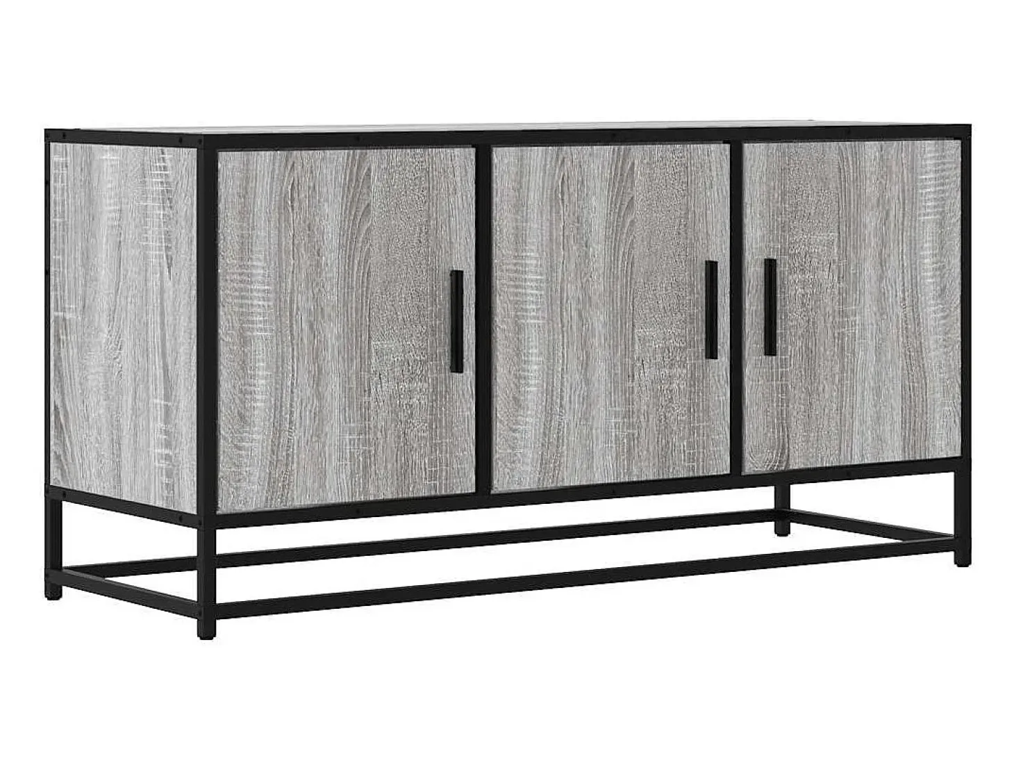 Mueble TV madera ingeniería y metal gris Sonoma 100x35x50 cm