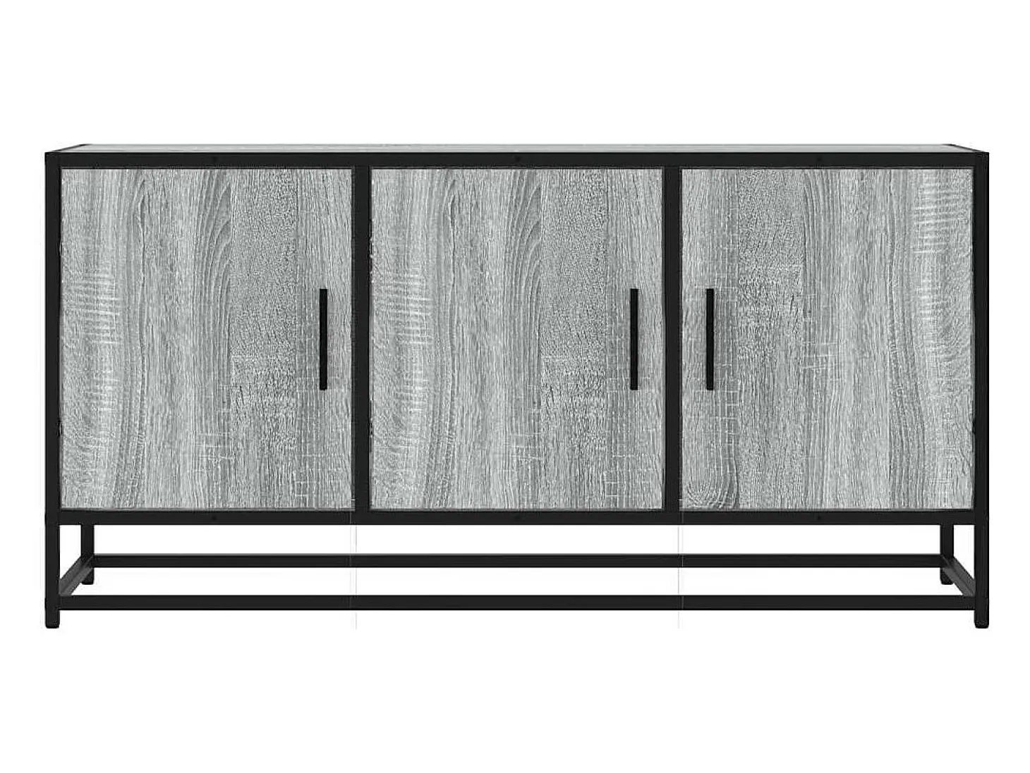 Mueble TV madera ingeniería y metal gris Sonoma 100x35x50 cm
