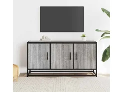 Mueble TV madera ingeniería y metal gris Sonoma 100x35x50 cm