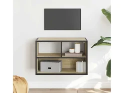 Mueble TV madera ingeniería y metal roble Sonoma 60x31x39,5 cm