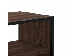 Mueble TV madera ingeniería y metal marrón roble 80x31x39,5 cm