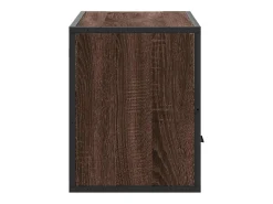 Mueble TV madera ingeniería y metal marrón roble 80x31x39,5 cm