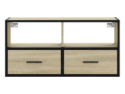 Mueble TV madera ingeniería y metal roble Sonoma 80x31x39,5 cm