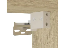 Mueble TV madera ingeniería y metal roble Sonoma 80x31x39,5 cm