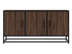 Mueble TV madera ingeniería y metal marrón roble 100x35x50 cm