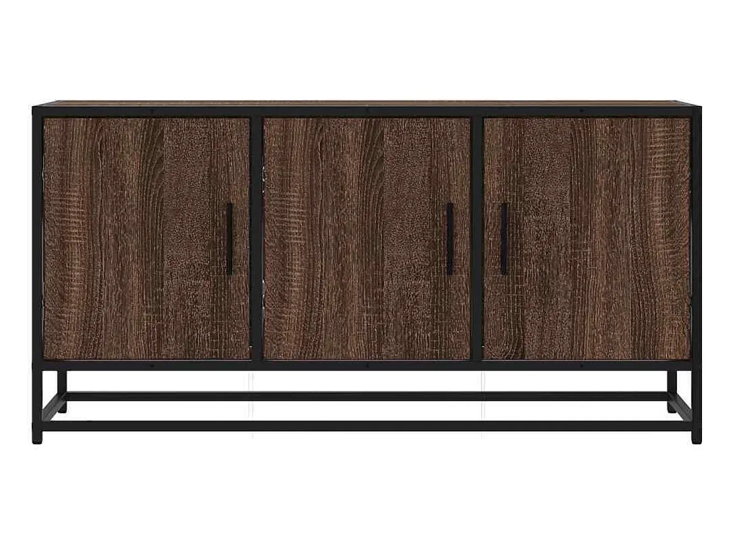 Mueble TV madera ingeniería y metal marrón roble 100x35x50 cm