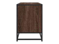 Mueble TV madera ingeniería y metal marrón roble 100x35x50 cm