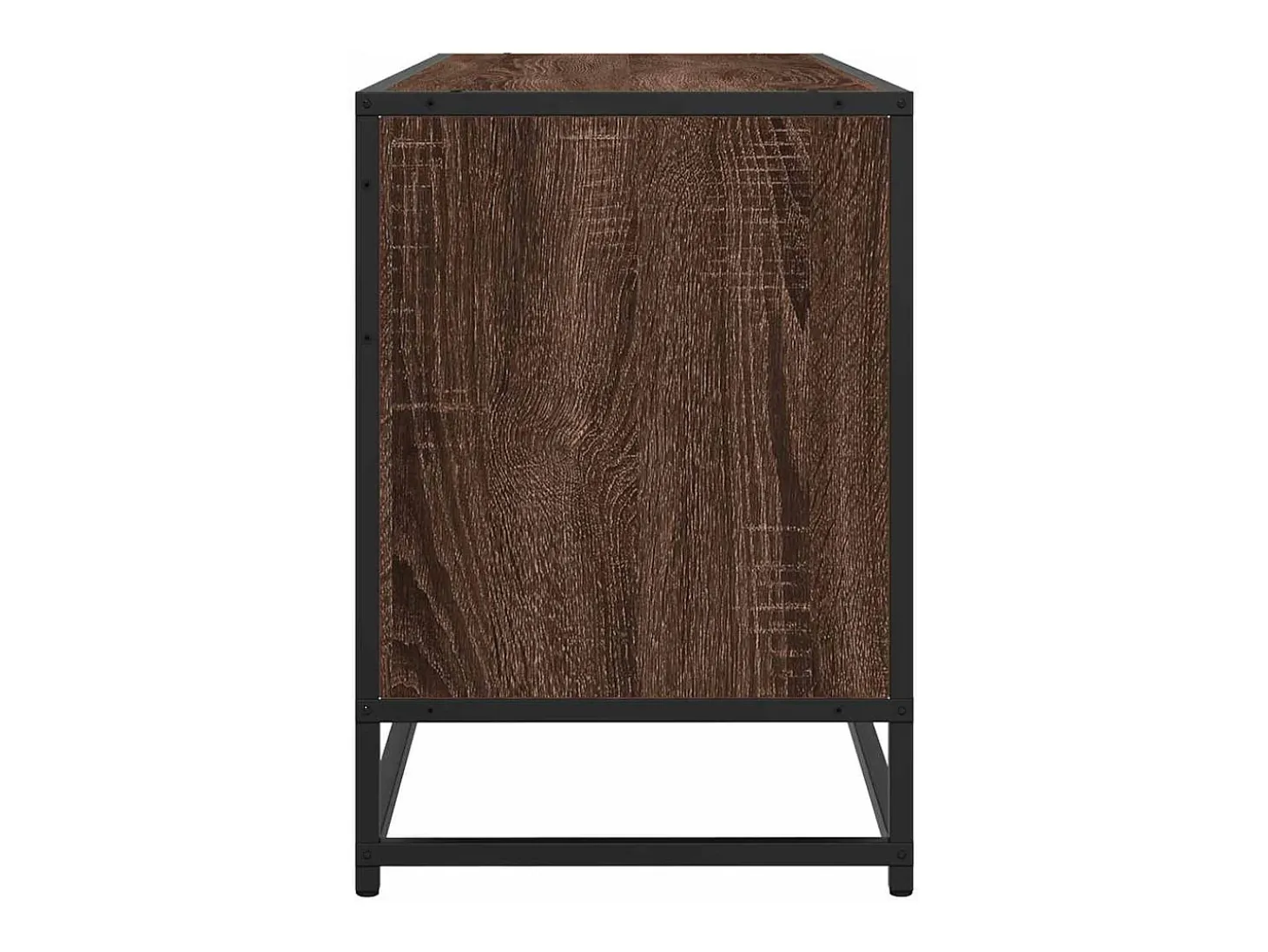 Mueble TV madera ingeniería y metal marrón roble 100x35x50 cm