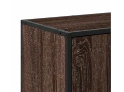 Mueble TV madera ingeniería y metal marrón roble 100x35x50 cm