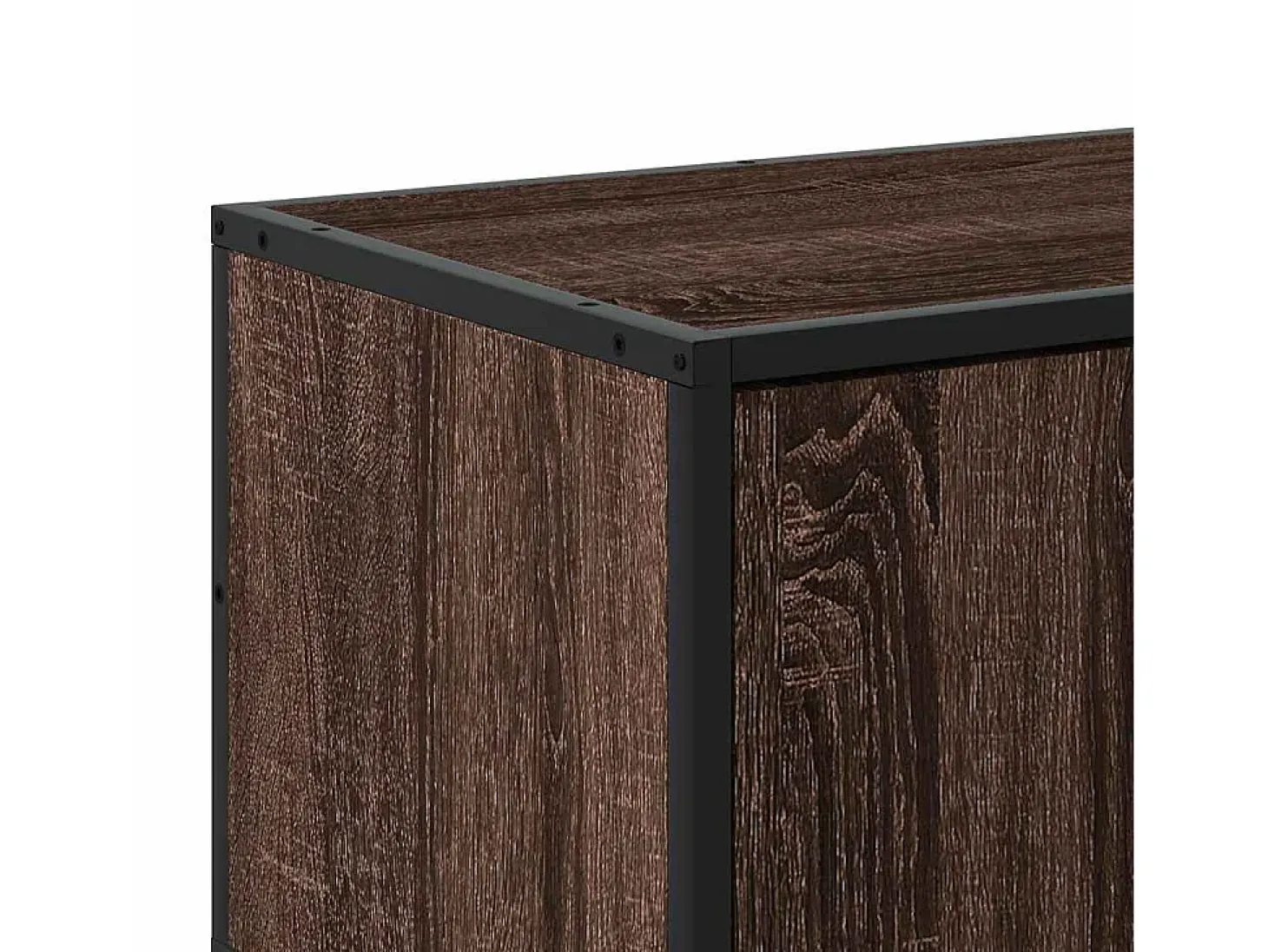 Mueble TV madera ingeniería y metal marrón roble 100x35x50 cm