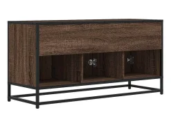 Mueble TV madera ingeniería y metal marrón roble 100x35x50 cm