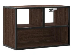 Mueble TV madera ingeniería y metal marrón roble 60x31x39,5 cm