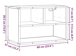 Mueble TV madera ingeniería y metal marrón roble 60x31x39,5 cm