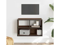 Mueble TV madera ingeniería y metal marrón roble 60x31x39,5 cm