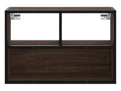 Mueble TV madera ingeniería y metal marrón roble 60x31x39,5 cm