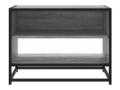 Mueble TV madera ingeniería y metal roble ahumado 61x40x46 cm