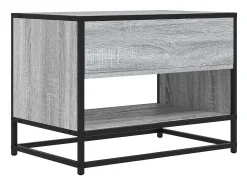 Mueble TV madera ingeniería y metal roble ahumado 61x40x46 cm
