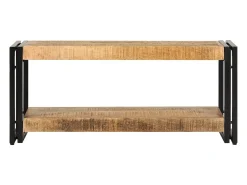 Mueble TV madera maciza de mango 90x30x40 cm YOE97805