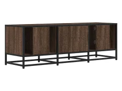 Mueble TV metal y madera ingeniería marrón roble 120x35x41 cm