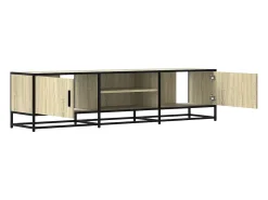 Mueble TV metal y madera ingeniería roble Sonoma 160x35x41 cm
