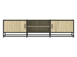 Mueble TV metal y madera ingeniería roble Sonoma 160x35x41 cm