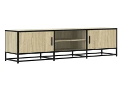 Mueble TV metal y madera ingeniería roble Sonoma 160x35x41 cm