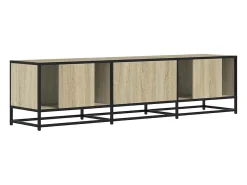 Mueble TV metal y madera ingeniería roble Sonoma 160x35x41 cm