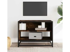 Mueble TV metal y madera ingeniería roble humo 61x40x46 cm