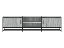 Mueble TV metal y madera ingeniería gris Sonoma 160x35x41 cm
