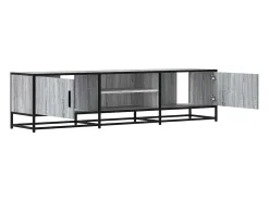 Mueble TV metal y madera ingeniería gris Sonoma 160x35x41 cm