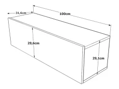 Mueble TV Moderno con Puerta en Melamina Color Blanco y Cambria 100x31.5x29.6cm - Diseño Elegante para Salón.