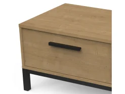Mueble TV Moderno Roble Hamilton/Negro 1 Cajón, Estante, Puerta 183x41x45cm