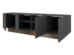 Mueble TV Opec 4 Puertas Gris y Roble 184x53x41,7 cm Salón