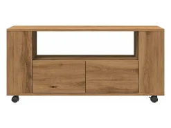 Mueble TV ruedas madera ingeniería roble artisan 102x34,5x43cm