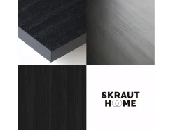 Mueble TV, Televisión, 208x35x45cm, Para TV hasta 80", Chimenea eléctrica XXL, Colgado, Suspendido, Negro