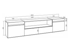 Mueble TV, Televisión, 200x35x45cm, Para TV hasta 80