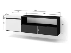 Mueble TV, Televisión, 150x35x45cm, Para TV hasta 65
