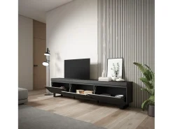 Mueble TV, Televisión, 240x35x57cm, Diseño industrial, Negro
