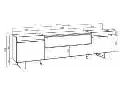 Mueble TV, Televisión, 200x35x57cm, Para TV hasta 80