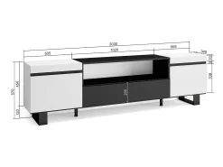 Mueble TV, Televisión, 200x35x57cm, Para TV hasta 80