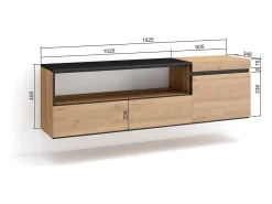 Mueble TV, Televisión, 150x35x45cm, Para TV hasta 65