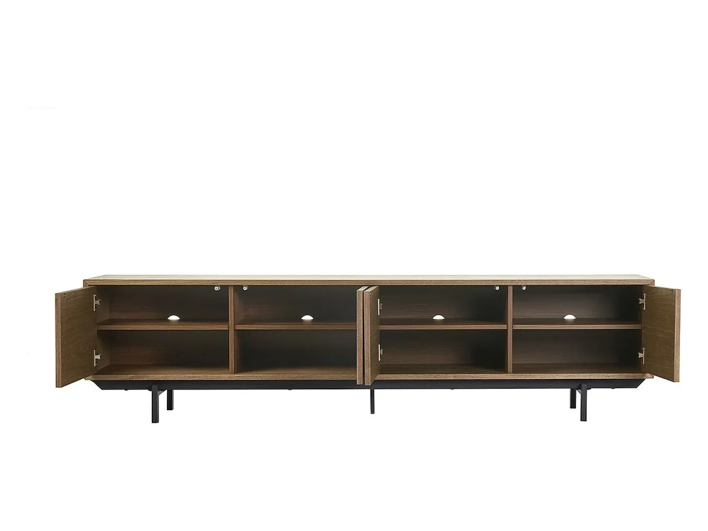 Mueble TV vintage de nogal y metal 200 cm MANNY