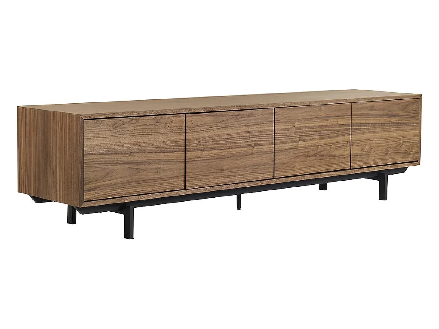 Mueble TV vintage de nogal y metal 200 cm MANNY