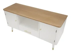 Mueble TV VKH228, Blanco, 117x40x60 cm, Kendra Home