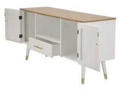 Mueble TV VKH228, Blanco, 117x40x60 cm, Kendra Home