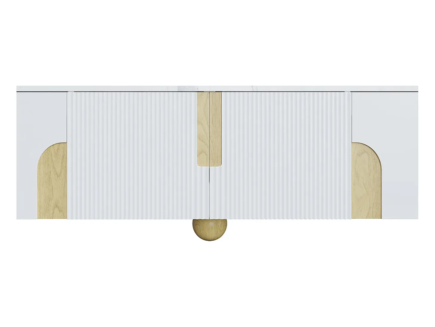 Mueble TV 180x40x44 cm - 4 puertas - MDF+aglomerado - blanco