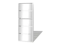 Mueble zapatero 5 cajones con espejo blanco 63x17x169,5 cm ES893198