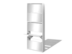 Mueble zapatero 5 cajones con espejo blanco 63x17x169,5 cm ES893198