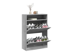 Mueble zapatero 2 cajones abatibles gris Sonoma 80x34x116 cm ES307236