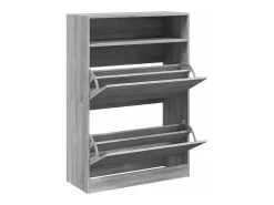 Mueble zapatero 2 cajones abatibles gris Sonoma 80x34x116 cm ES307236